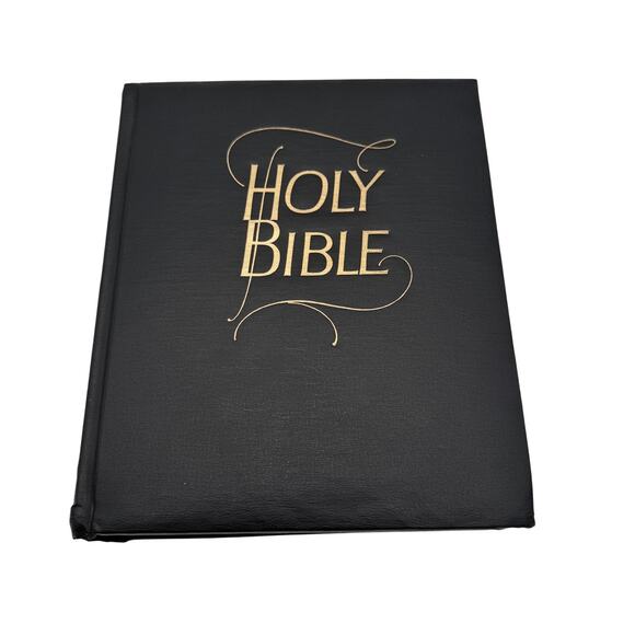 Vintage 1962 Family Bible from Southwestern Company Black 3196 & Bookmarks - Picture 1 of 15